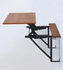 Wall Mounted Height Adjustable Desk in Desert Walnut Finish