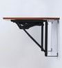 Wall Mounted Height Adjustable Desk in Desert Walnut Finish