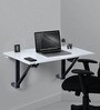 Wall Mounted Table in Glossy White Finish with Adjustable Height