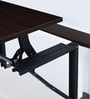 Wall Mounted Height Adjustable Desk in Rich Walnut Colour