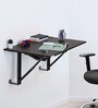 Wall Mounted Height Adjustable Desk in Rich Walnut Colour