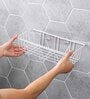White Carbon Steel Wall Mounted Storage Shelf