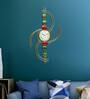 Green & Gold Metal Modern Wall Clock