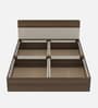 Walnico King Size Bed With Box Storage In Melamine Finish