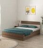 Walnico Queen Size Bed With Box Storage In Melamine Finish