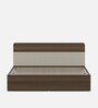 Walnico Queen Size Bed With Box Storage In Melamine Finish