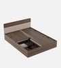 Walnico Queen Size Bed With Box Storage In Melamine Finish