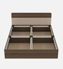 Walnico Queen Size Bed With Box Storage In Melamine Finish