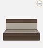 Walnico Queen Size Bed With Box Storage In Melamine Finish