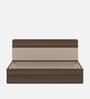 Walnico Queen Size Bed With Box Storage In Melamine Finish