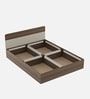 Walnico Queen Size Bed With Box Storage In Melamine Finish