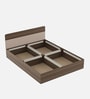 Walnico Queen Size Bed With Box Storage In Melamine Finish