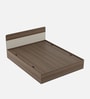 Walnico Queen Size Bed With Box Storage In Melamine Finish