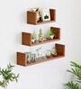 Walnut Engineered Wood Caesar Floating Wall Shelf