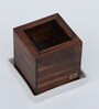 Walnut Finish Pine Wood Square Desk Desk Pot
