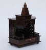 Walnut Sheehsam Wood Wall Mounted Mandir Without Door