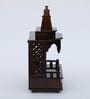 Walnut Sheehsam Wood Wall Mounted Mandir Without Door