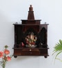 Walnut Sheehsam Wood Wall Mounted Mandir Without Door