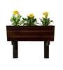 Walnut Wood Polymer Composite Boat Wall Planter With Walnut Bracket