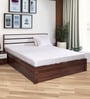 Walton Queen Size Bed With Hydraulic Storage In Walnut Colour