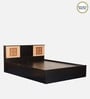 Waltz Jali Queen Size Bed with Box & Headboard Storage in Wenge Finish 