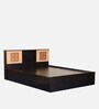 Waltz Jali Queen Size Bed with Box & Headboard Storage in Wenge Finish 