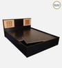 Waltz Jali Queen Size Bed with Box & Headboard Storage in Wenge Finish 