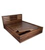 Waltz Queen Size Bed in Walnut Finish with Box Storage Waltz Queen Size Bed in Walnut Finish with Box Storage
