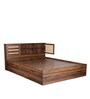 Waltz Queen Size Bed in Walnut Finish with Box Storage Waltz Queen Size Bed in Walnut Finish with Box Storage