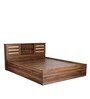 Waltz Queen Size Bed in Walnut Finish with Box Storage Waltz Queen Size Bed in Walnut Finish with Box Storage