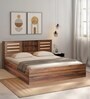 Waltz Queen Size Bed in Walnut Finish with Box Storage Waltz Queen Size Bed in Walnut Finish with Box Storage