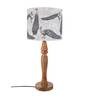 Wandering Peacocks Multicolor Canvas Shade Table Lamp with Brown Base
