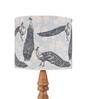 Wandering Peacocks Multicolor Canvas Shade Table Lamp with Brown Base