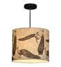 Wandering Peacocks Multicolor Fabric Single Hanging Light