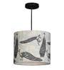 Wandering Peacocks Multicolor Fabric Single Hanging Light