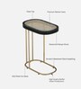 Wanita Metal End Table In Black And Gold Finish With Glass Top