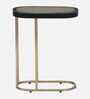 Wanita Metal End Table In Black And Gold Finish With Glass Top