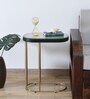 Wanita Metal End Table In Black And Gold Finish With Glass Top