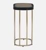 Wanita Metal End Table In Black And Gold Finish With Glass Top