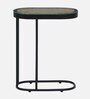Wanita Metal End Table In Black Colour With Glass Top