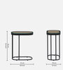 Wanita Metal End Table In Black Colour With Glass Top