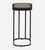 Wanita Metal End Table In Black Colour With Glass Top