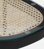 Wanita Metal End Table In Black Colour With Glass Top