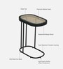 Wanita Metal End Table In Black Colour With Glass Top