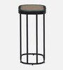 Wanita Metal End Table In Black Colour With Glass Top