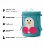 Turquoise Cotton L 14 x W 14  Jute Cotton Laundry Basket with Lid