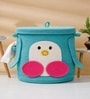 Turquoise Cotton L 14 x W 14  Jute Cotton Laundry Basket with Lid
