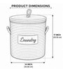 Turquoise Cotton L 14 x W 14  Jute Cotton Laundry Basket with Lid