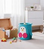 Turquoise Cotton L 14 x W 14  Jute Cotton Laundry Basket with Lid
