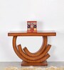 Warc Solid Wood Console Table in Brown Finish